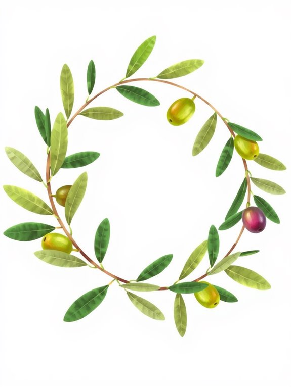 circular olive branch clipart