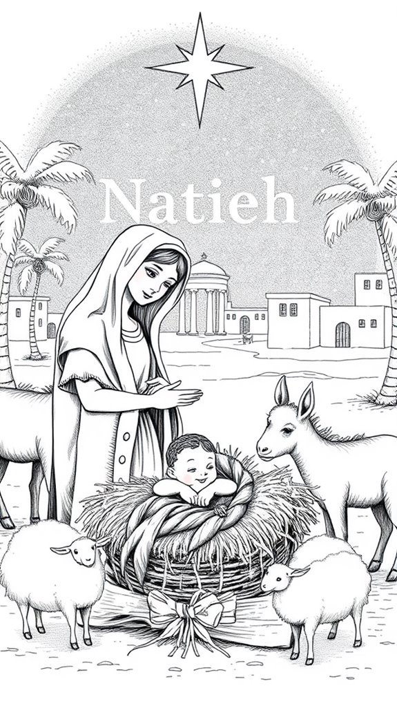 classic christmas nativity illustration