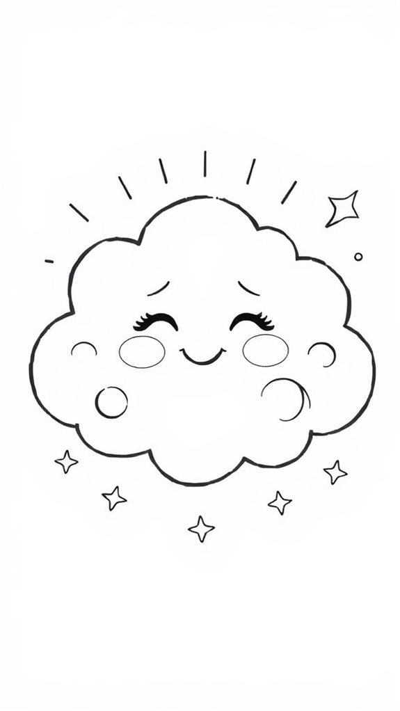 cloud themed coloring activity