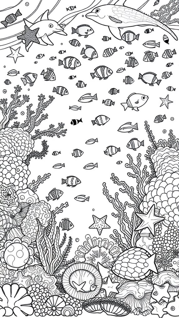 colorful aquatic life illustration