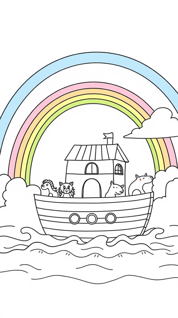 colorful ark rainbow sketch