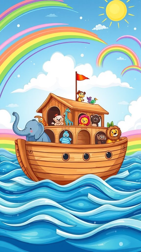 colorful ark with rainbows