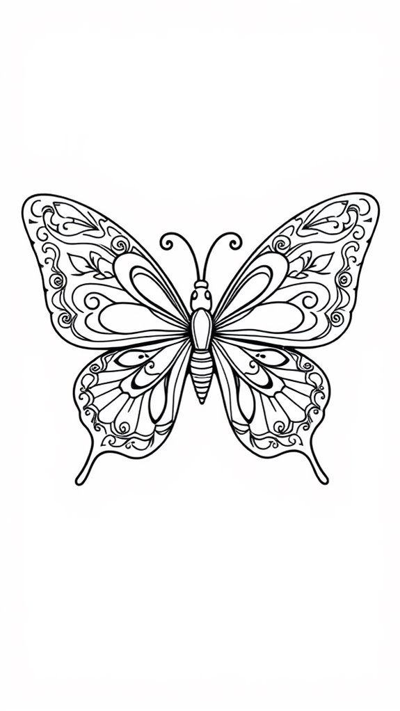 colorful butterfly coloring page