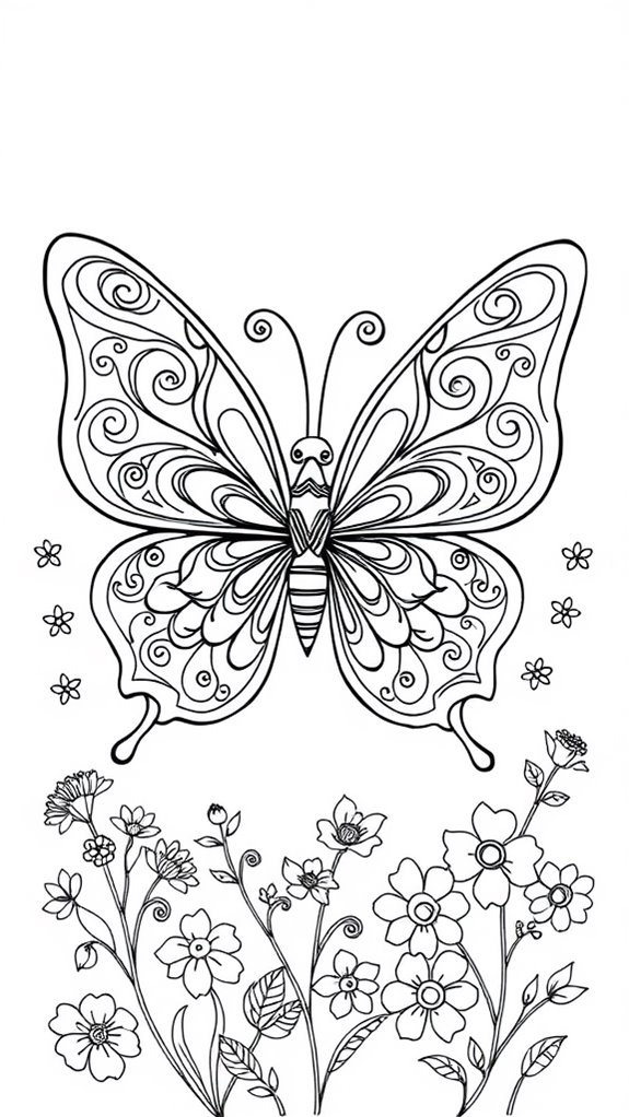 colorful butterfly coloring page