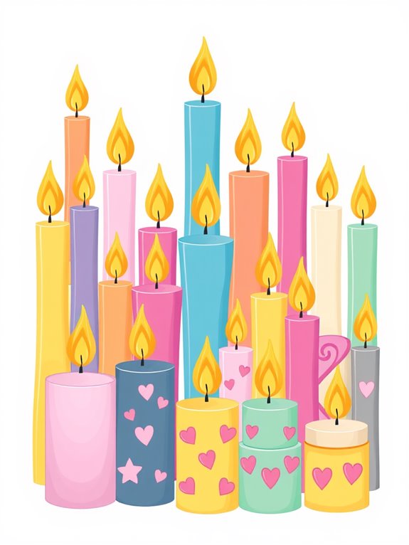 colorful candle illustrations collection