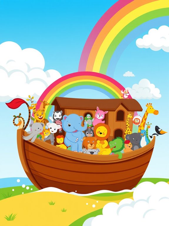 colorful cartoon noah s ark