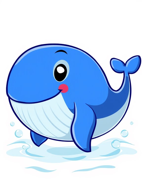 colorful cartoon whale illustration