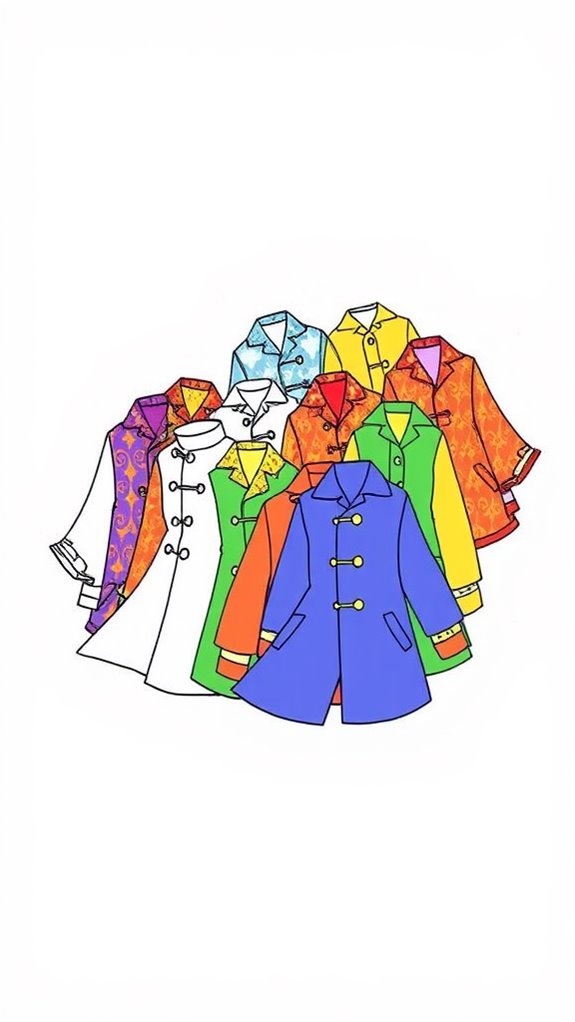 colorful coats monoline art