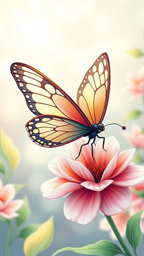 colorful delicate butterfly illustration