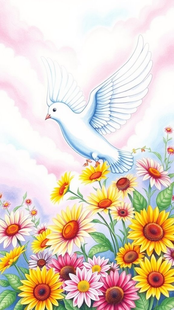 colorful dove symbolizes peace