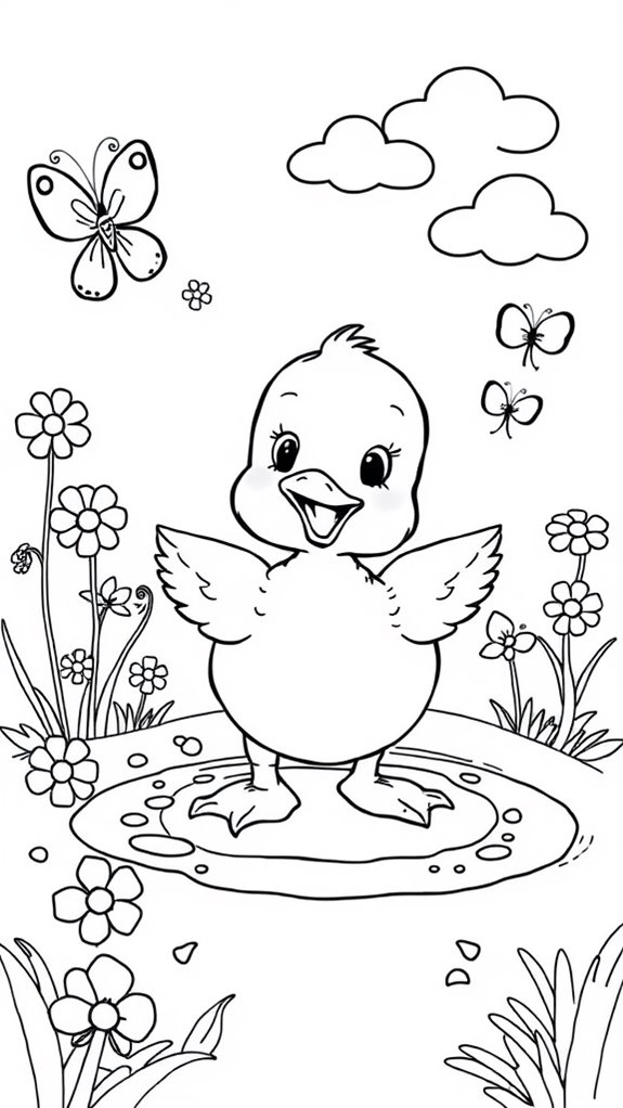 colorful duckling coloring fun