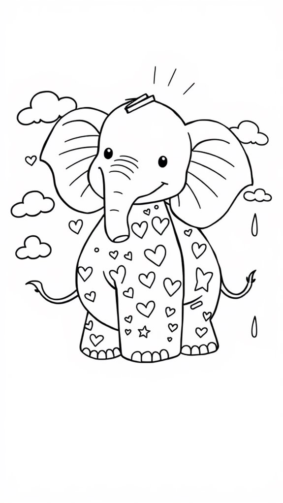 colorful elephant coloring page