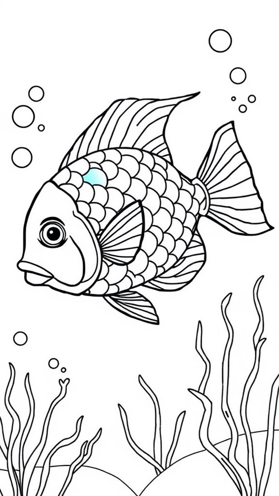 colorful fish coloring page