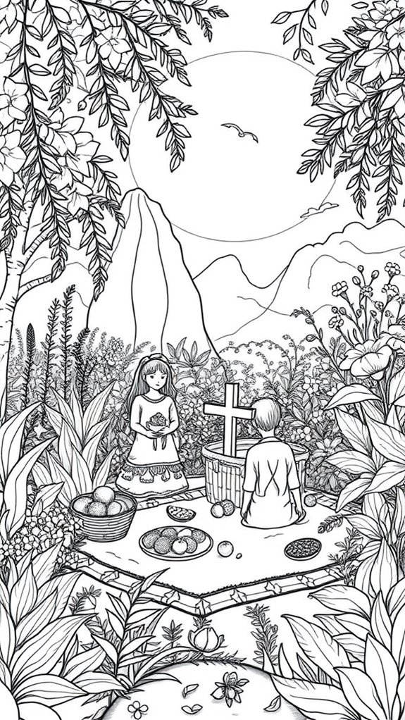 colorful garden illustration activity