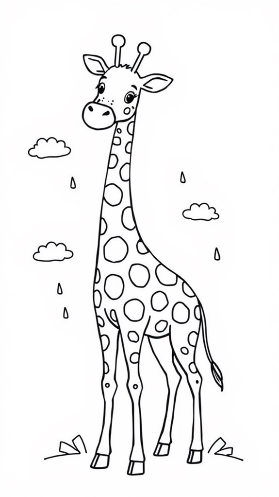 colorful giraffe coloring page