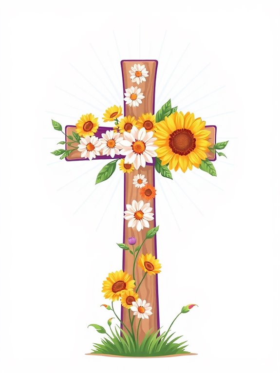 colorful joyful cross illustration