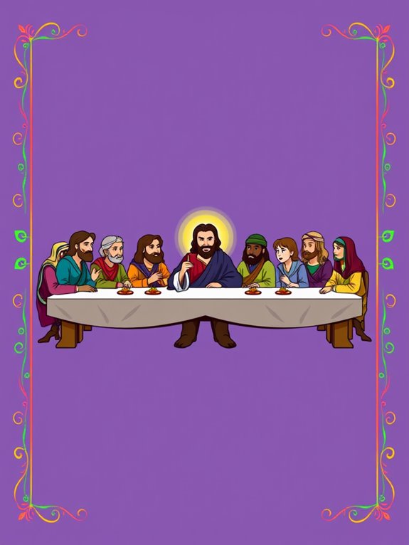 colorful last supper clipart