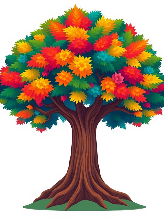 colorful leaves tree clipart