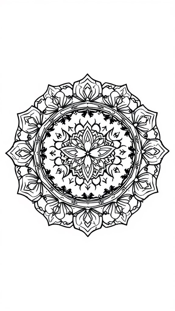 colorful mandala art page