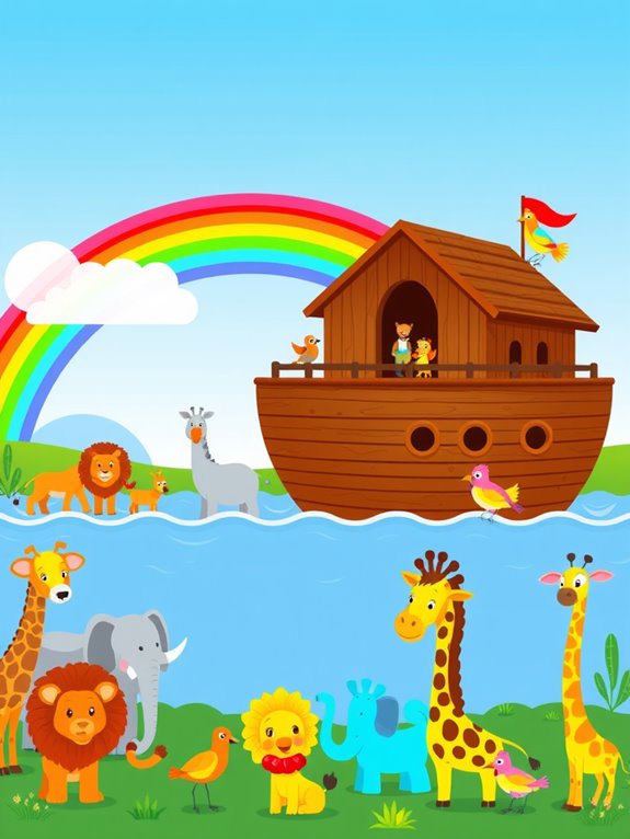 colorful noah s ark animals