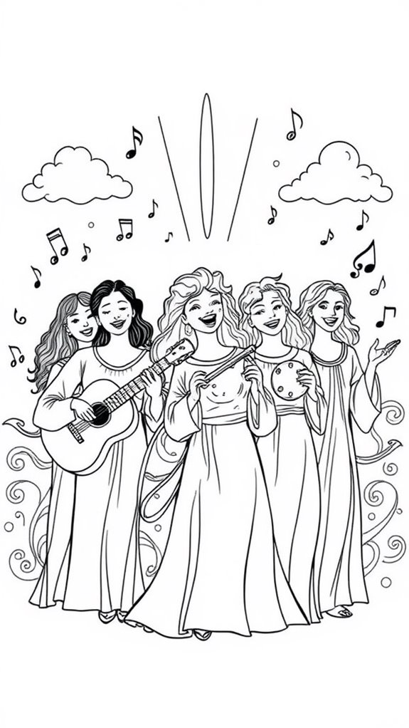 colorful psalm singers illustration