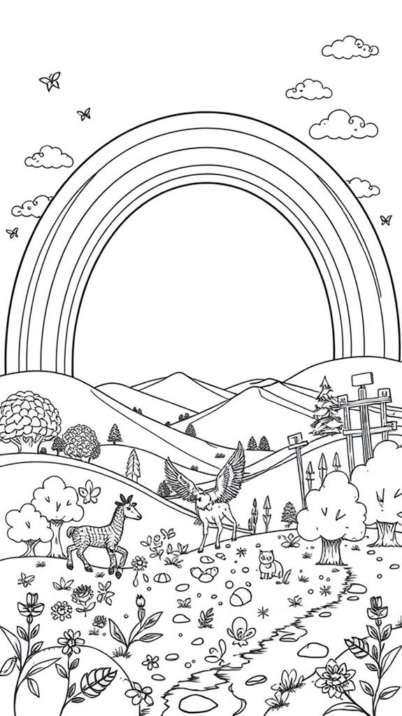 colorful rainbow coloring page