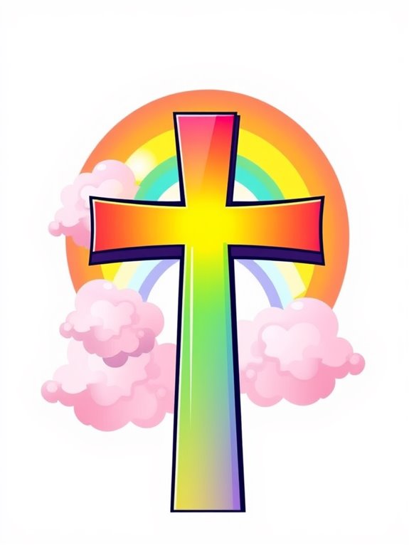 colorful rainbow cross image