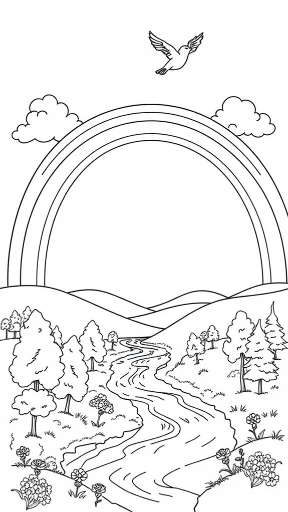 colorful rainbow landscape illustration