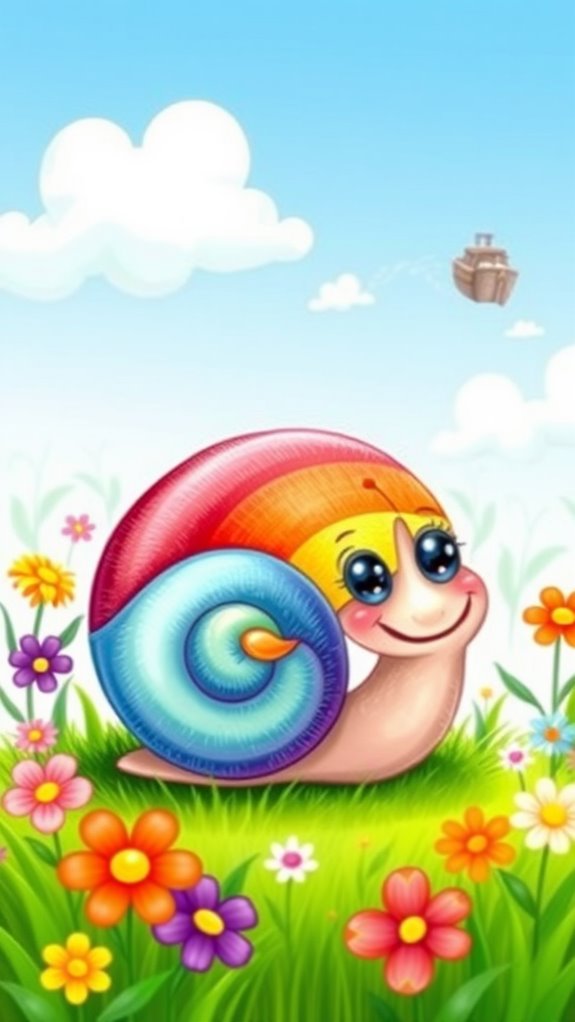 colorful snail illustration art