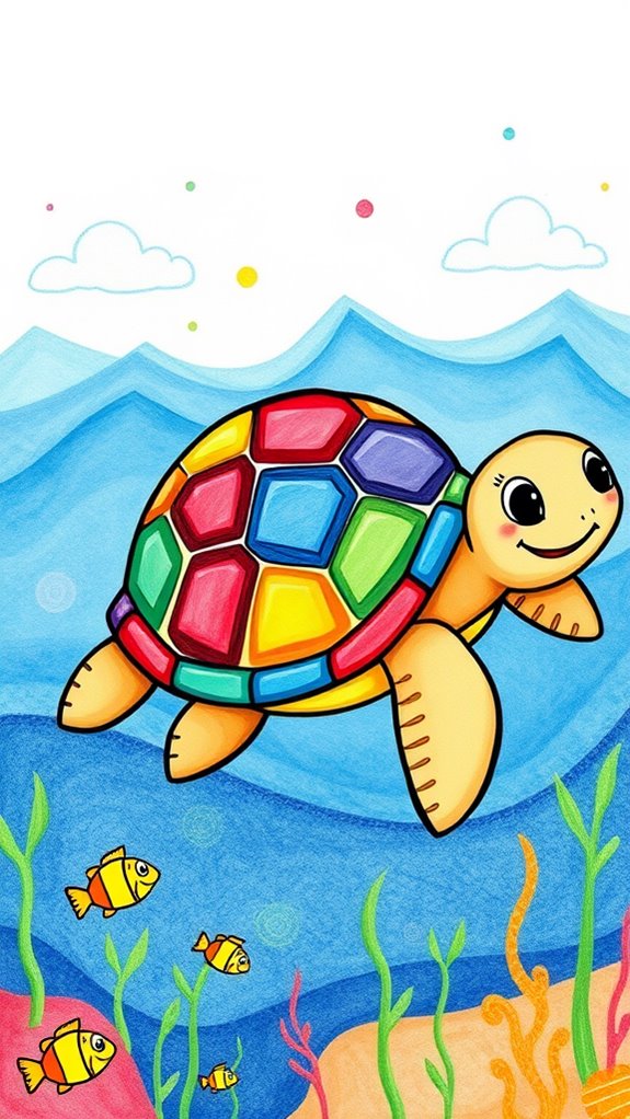 colorful turtle art creation