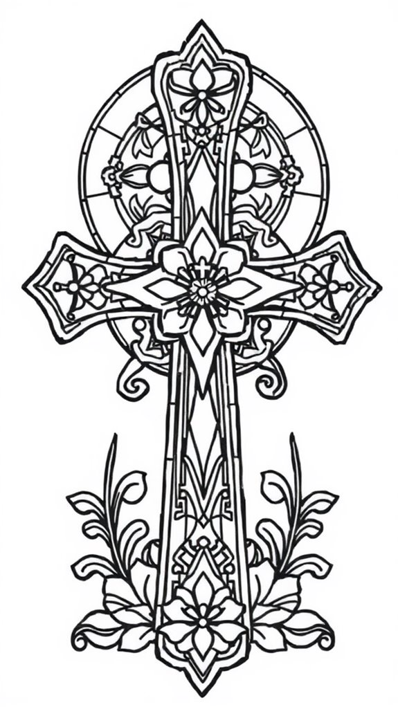 coloring page cross design