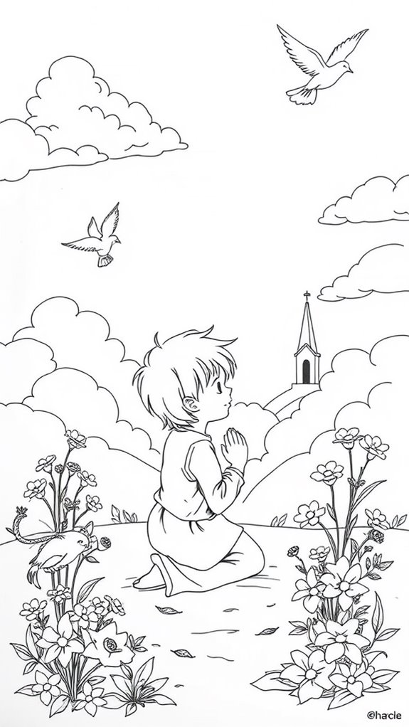 coloring page for prayers