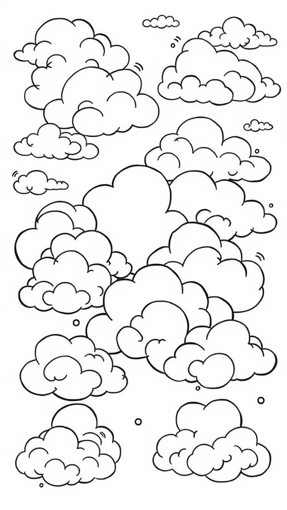 coloring page of clouds