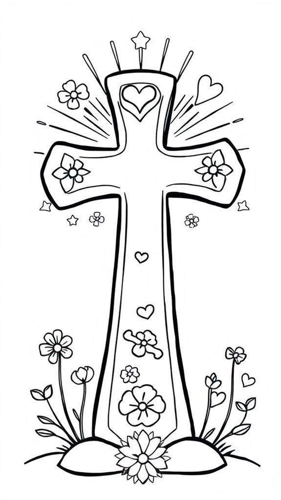 coloring page of cross