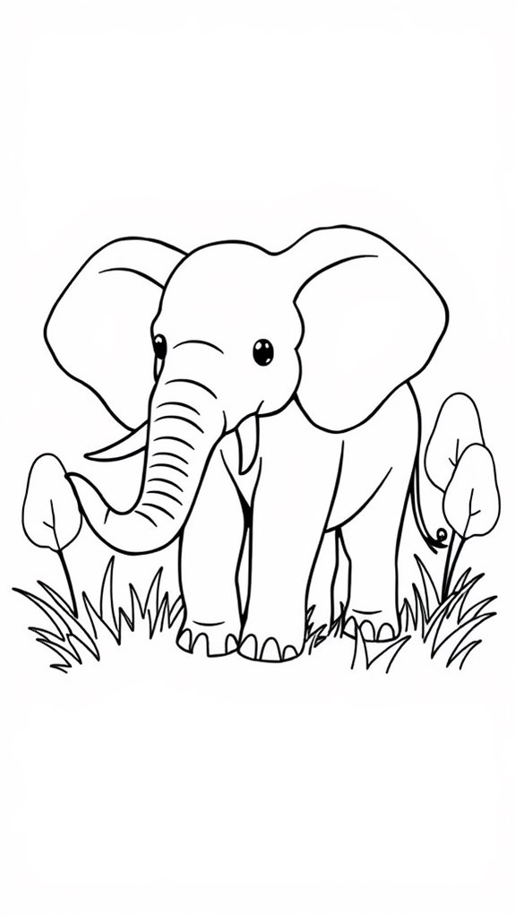 coloring page of elephants