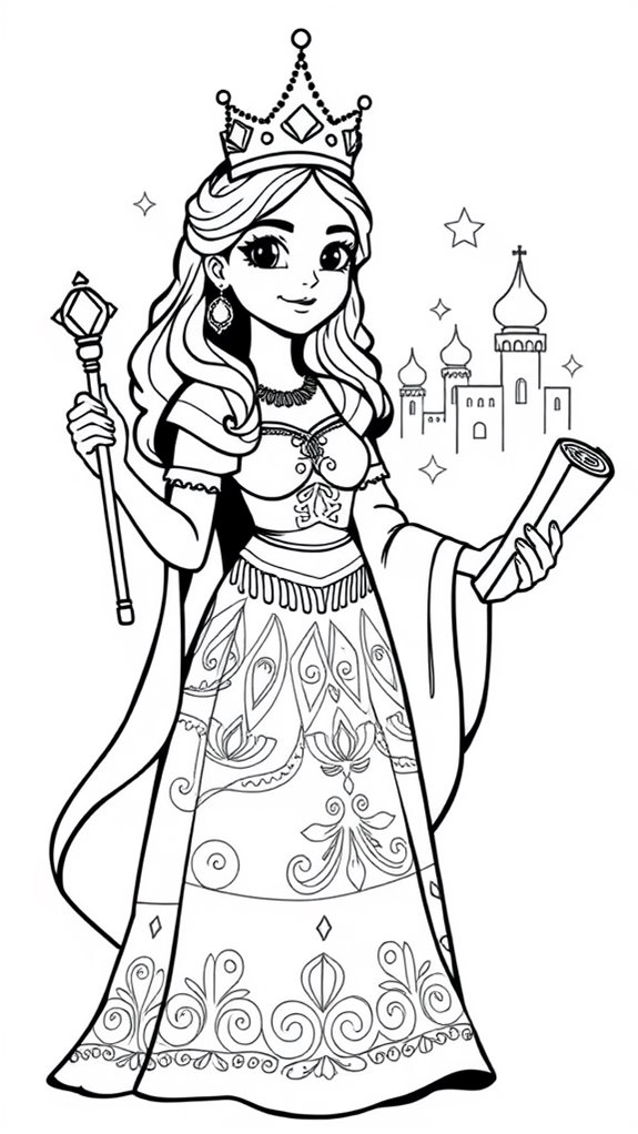 coloring page of esther