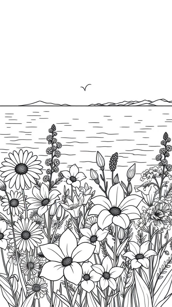 coloring page of flowers