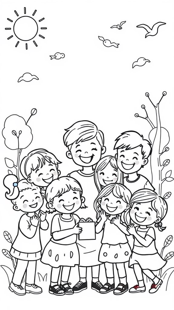 coloring page of friendship