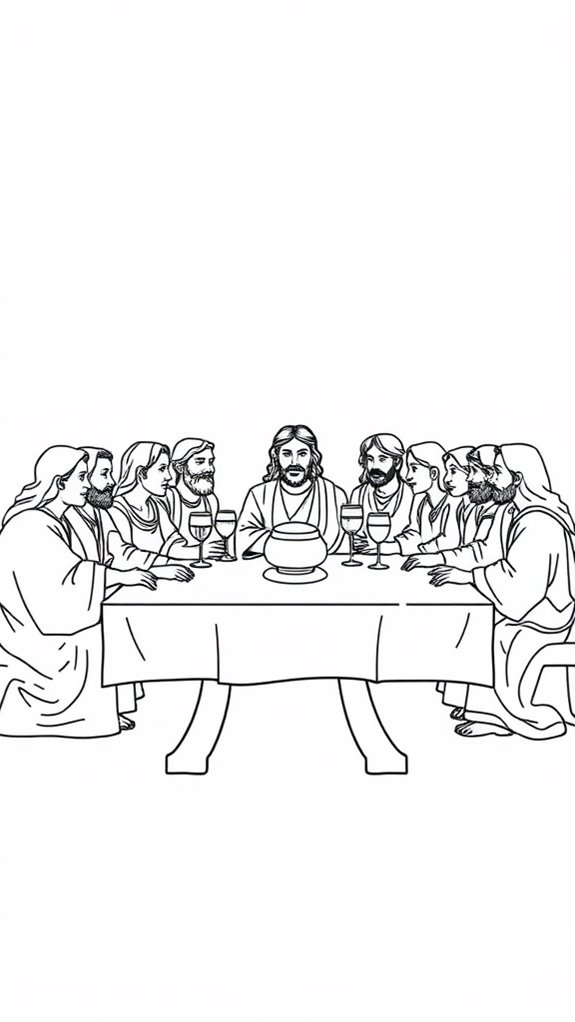 coloring page of last supper