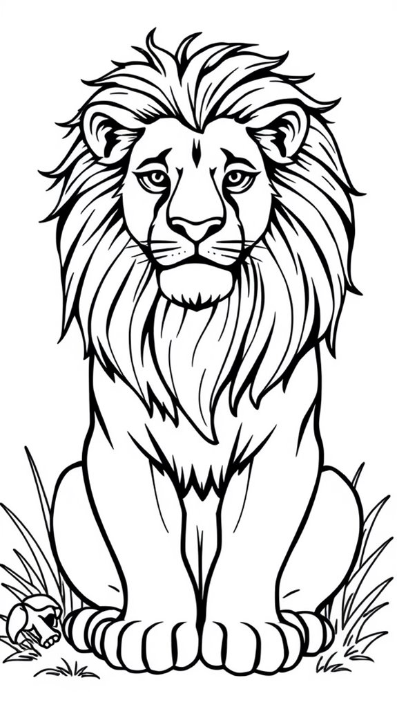 coloring page of lion