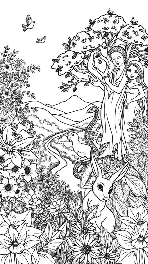 coloring page of paradise