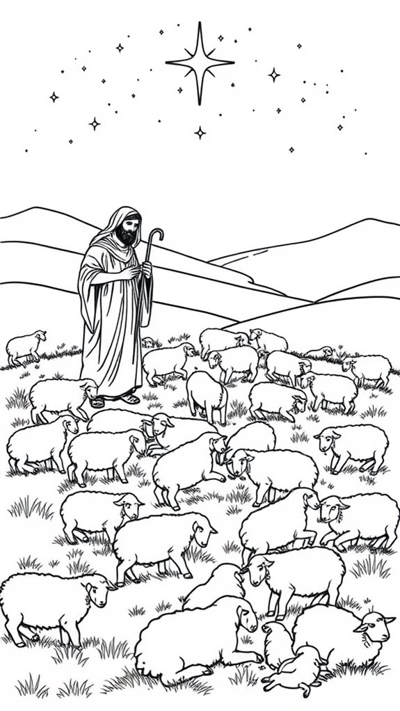 coloring page of shepherds