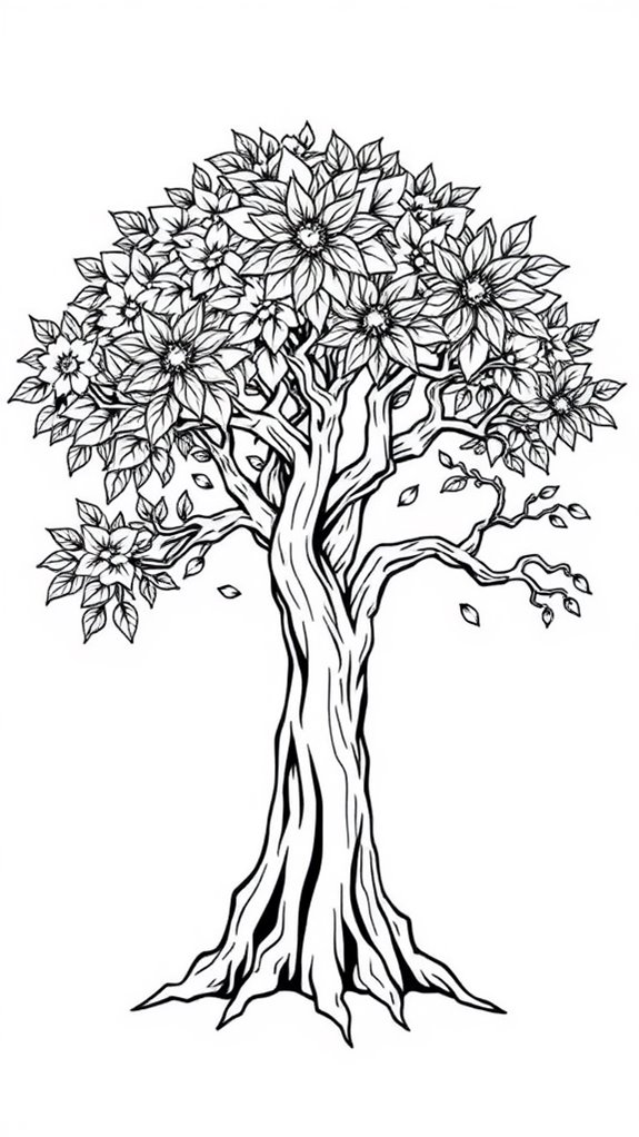 coloring page of trees