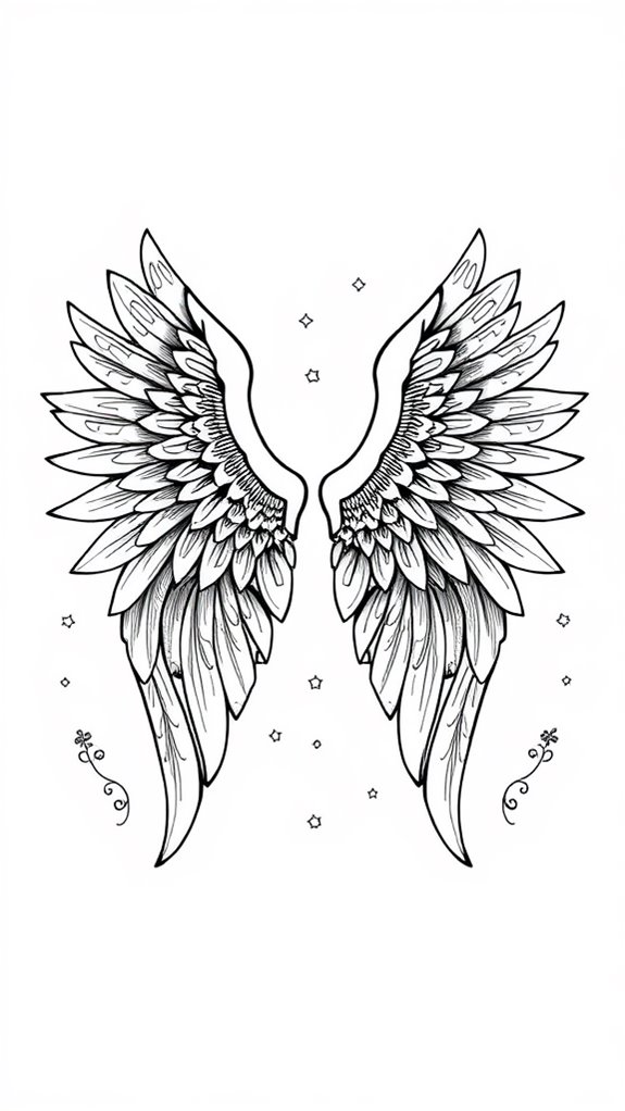 coloring page of wings