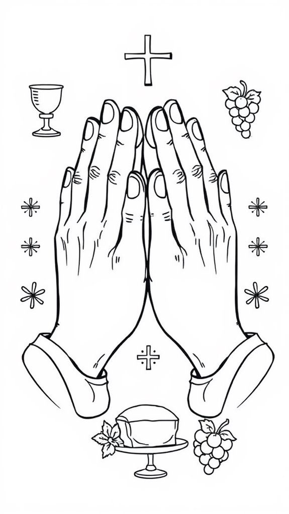 communion praying hands coloring