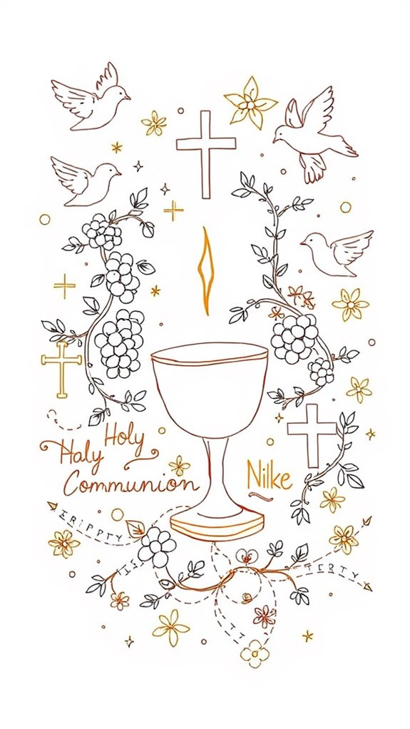 communion symbols doodle drawing