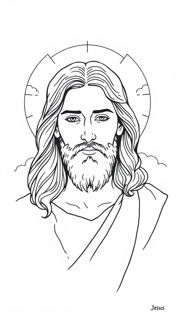 continuous line jesus artwork