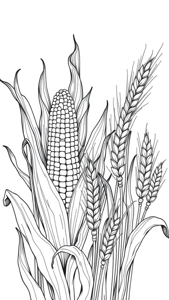 corn and wheat illustration