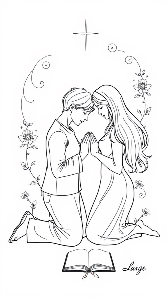 couple praying together illustration