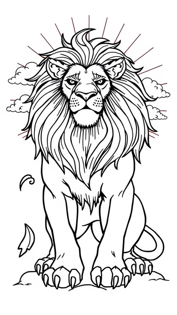 courageous lion coloring page